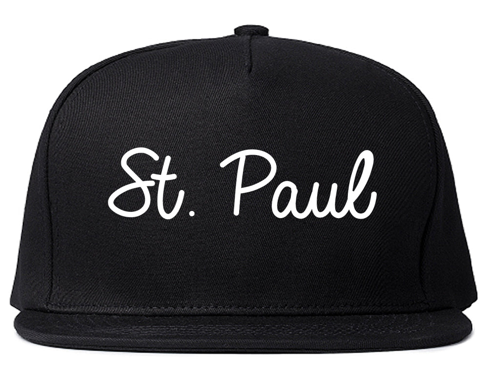 St. Paul Minnesota MN Script Mens Snapback Hat Black