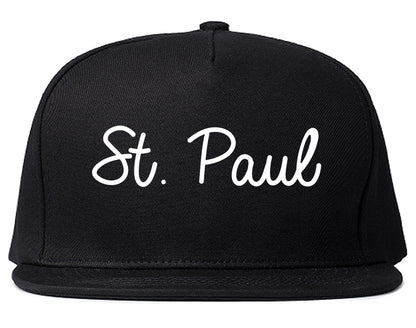 St. Paul Minnesota MN Script Mens Snapback Hat Black