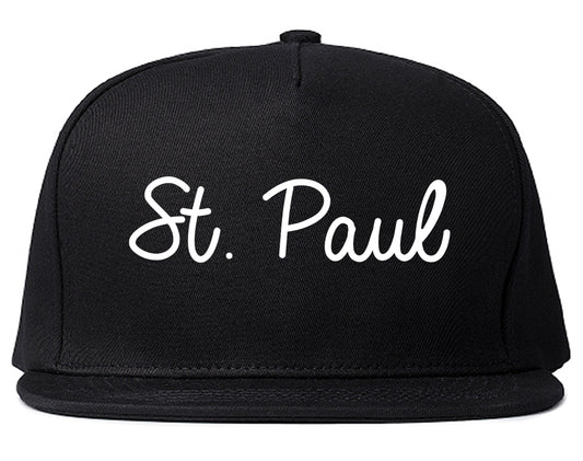 St. Paul Minnesota MN Script Mens Snapback Hat Black
