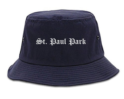 St. Paul Park Minnesota MN Old English Mens Bucket Hat Navy Blue