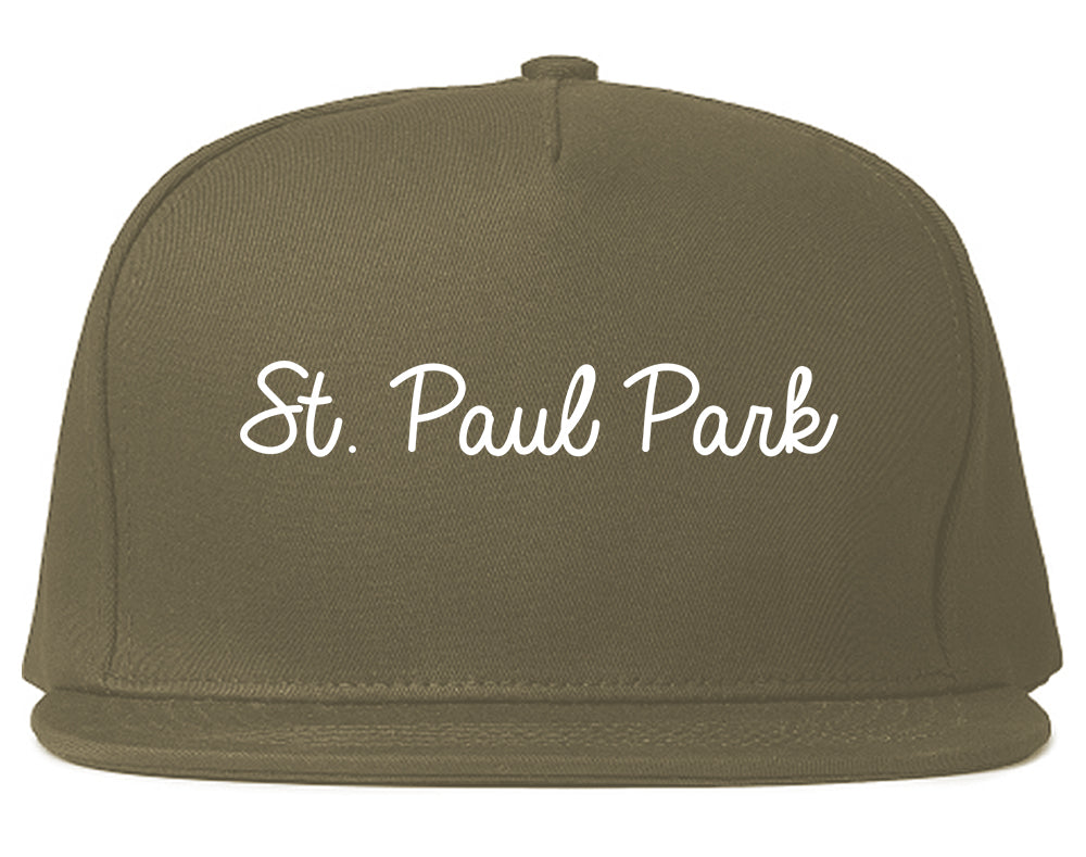 St. Paul Park Minnesota MN Script Mens Snapback Hat Grey