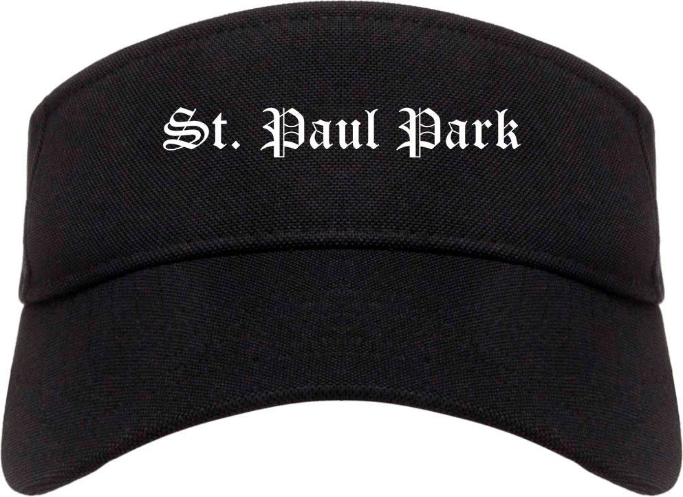St. Paul Park Minnesota MN Old English Mens Visor Cap Hat Black