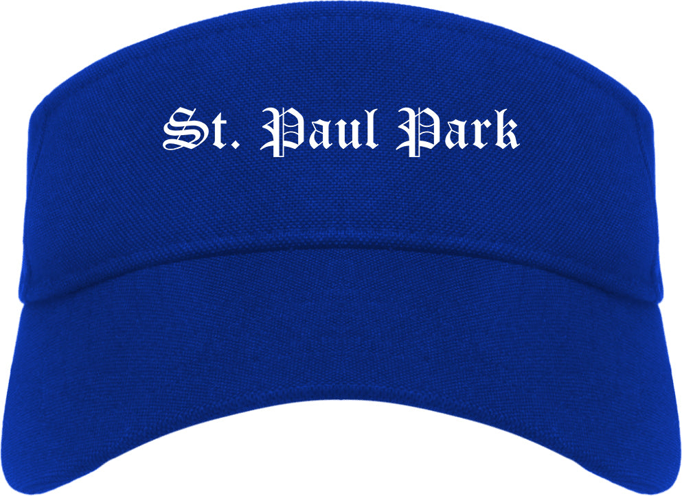 St. Paul Park Minnesota MN Old English Mens Visor Cap Hat Royal Blue