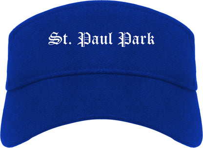 St. Paul Park Minnesota MN Old English Mens Visor Cap Hat Royal Blue