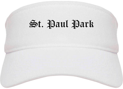 St. Paul Park Minnesota MN Old English Mens Visor Cap Hat White