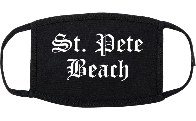 St. Pete Beach Florida FL Old English Cotton Face Mask Black