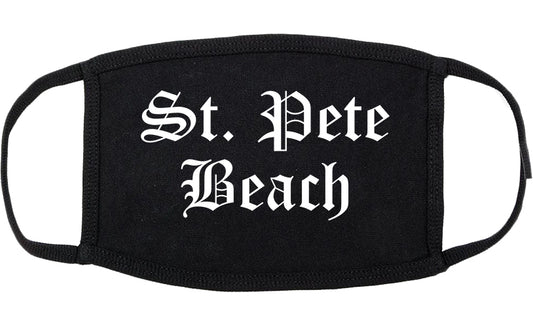 St. Pete Beach Florida FL Old English Cotton Face Mask Black