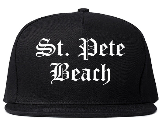 St. Pete Beach Florida FL Old English Mens Snapback Hat Black