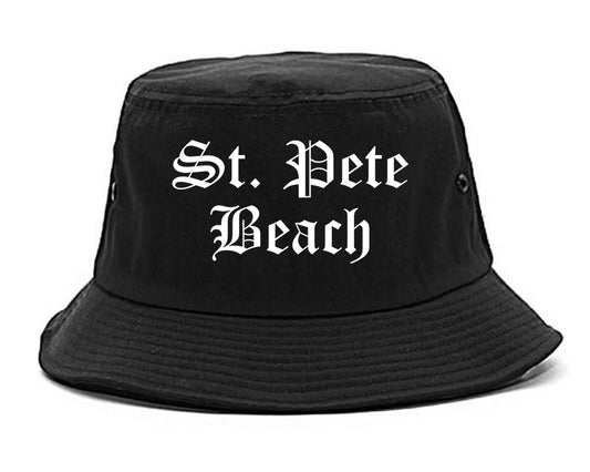 St. Pete Beach Florida FL Old English Mens Bucket Hat Black