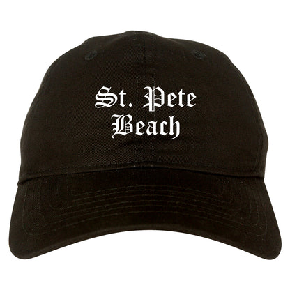 St. Pete Beach Florida FL Old English Mens Dad Hat Baseball Cap Black