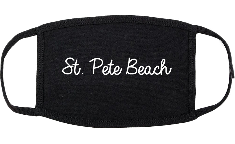St. Pete Beach Florida FL Script Cotton Face Mask Black