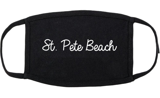St. Pete Beach Florida FL Script Cotton Face Mask Black
