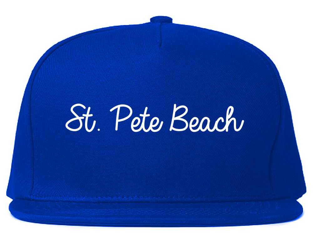 St. Pete Beach Florida FL Script Mens Snapback Hat Royal Blue
