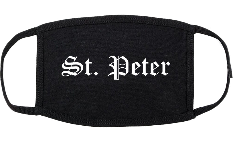 St. Peter Minnesota MN Old English Cotton Face Mask Black