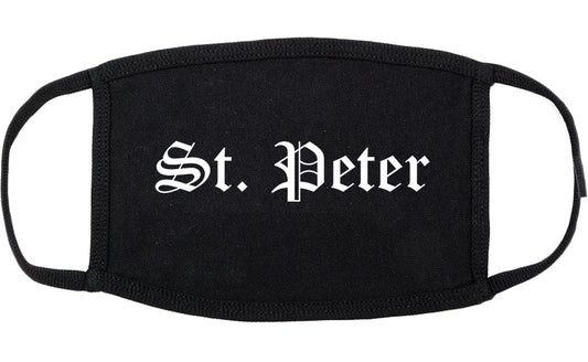 St. Peter Minnesota MN Old English Cotton Face Mask Black