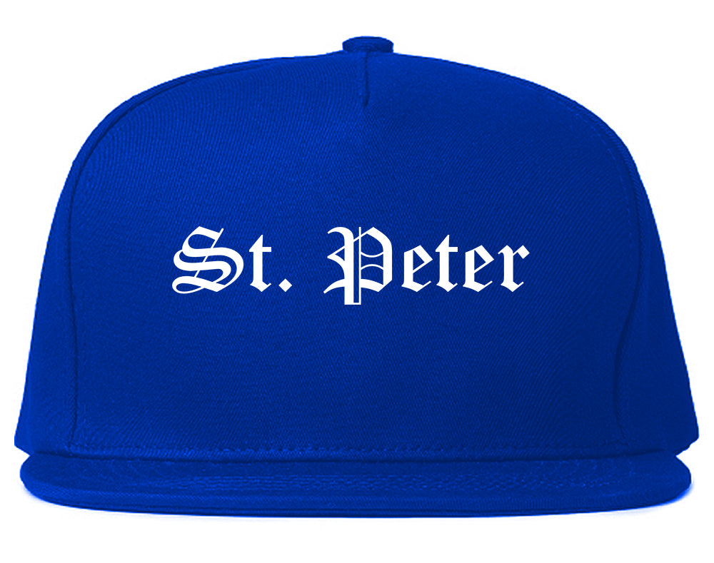St. Peter Minnesota MN Old English Mens Snapback Hat Royal Blue