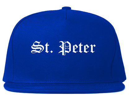 St. Peter Minnesota MN Old English Mens Snapback Hat Royal Blue