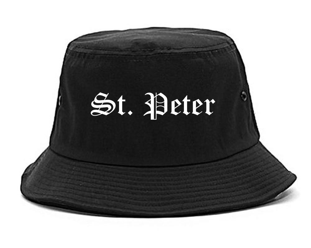 St. Peter Minnesota MN Old English Mens Bucket Hat Black