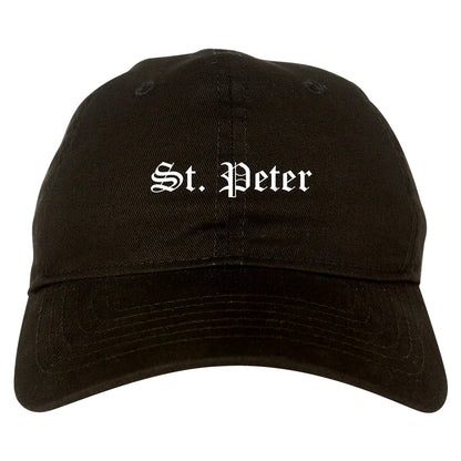 St. Peter Minnesota MN Old English Mens Dad Hat Baseball Cap Black