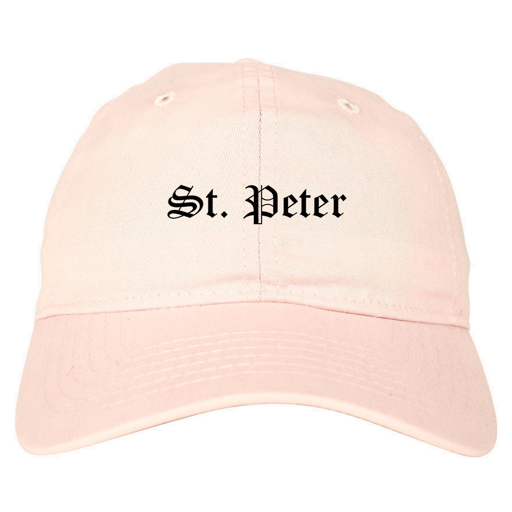 St. Peter Minnesota MN Old English Mens Dad Hat Baseball Cap Pink