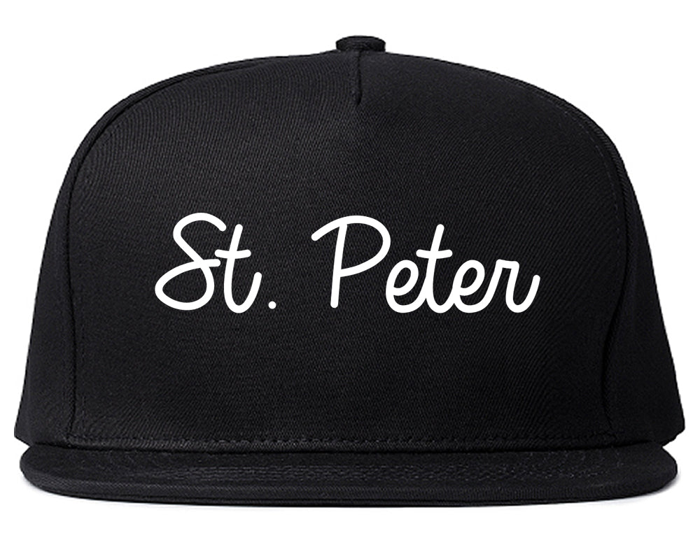 St. Peter Minnesota MN Script Mens Snapback Hat Black