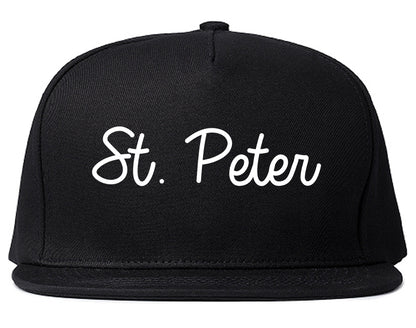 St. Peter Minnesota MN Script Mens Snapback Hat Black