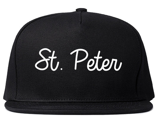 St. Peter Minnesota MN Script Mens Snapback Hat Black