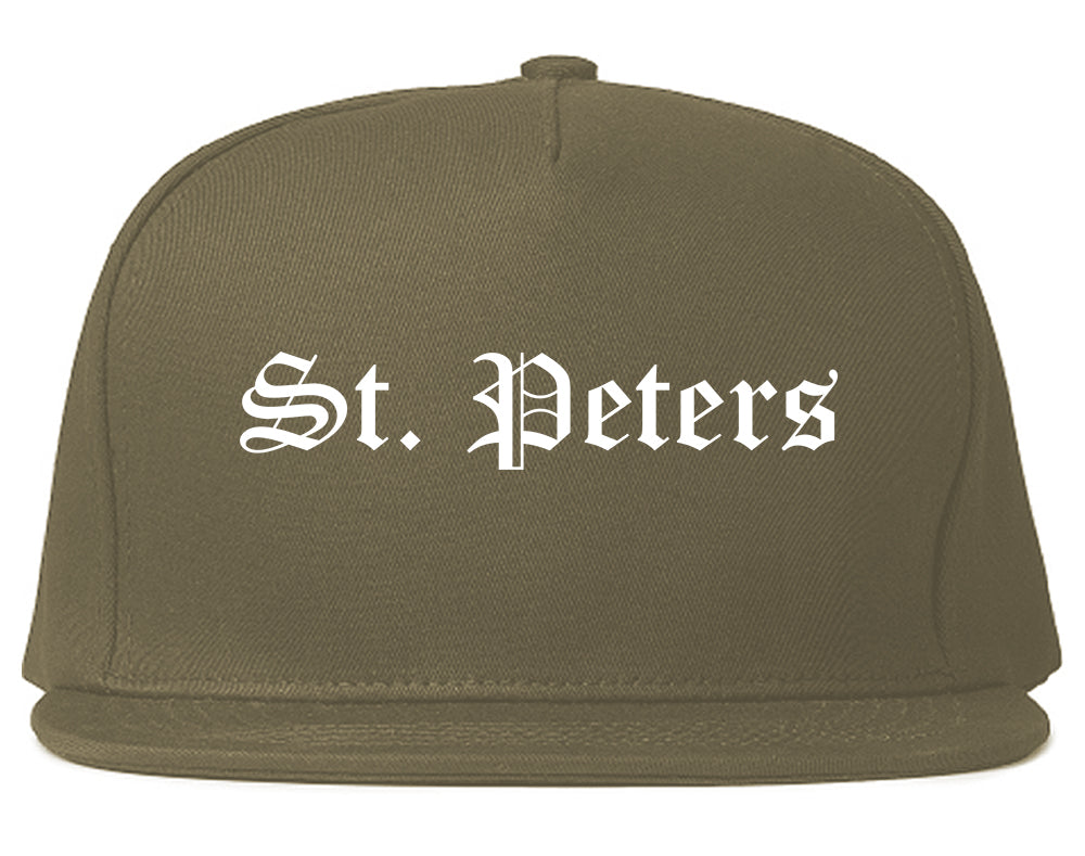 St. Peters Missouri MO Old English Mens Snapback Hat Grey