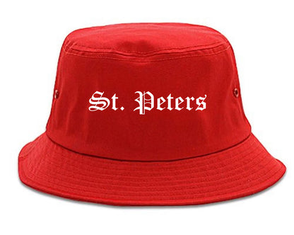 St. Peters Missouri MO Old English Mens Bucket Hat Red