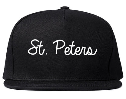 St. Peters Missouri MO Script Mens Snapback Hat Black