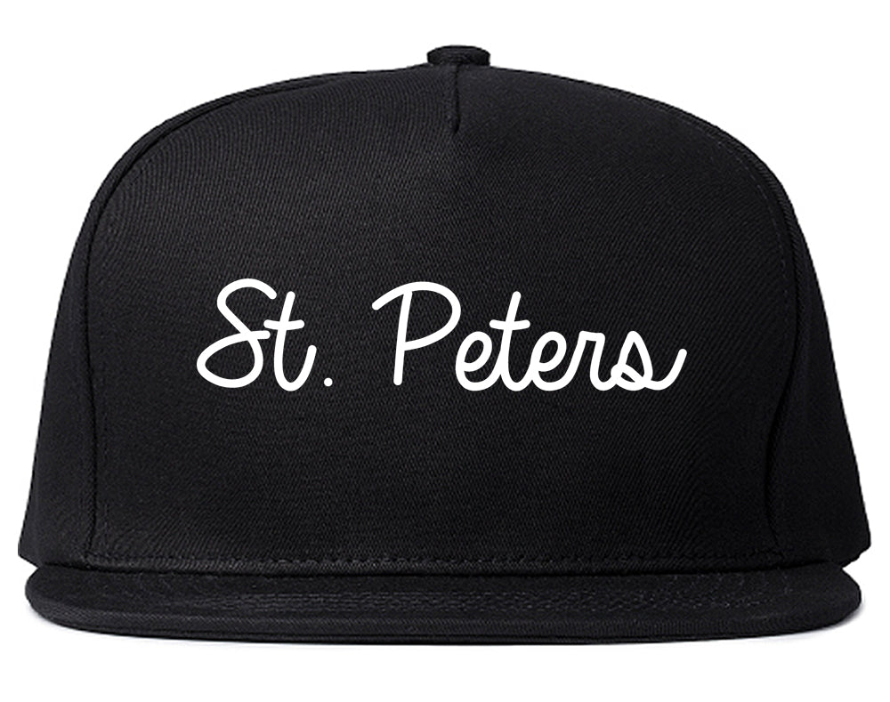 St. Peters Missouri MO Script Mens Snapback Hat Black