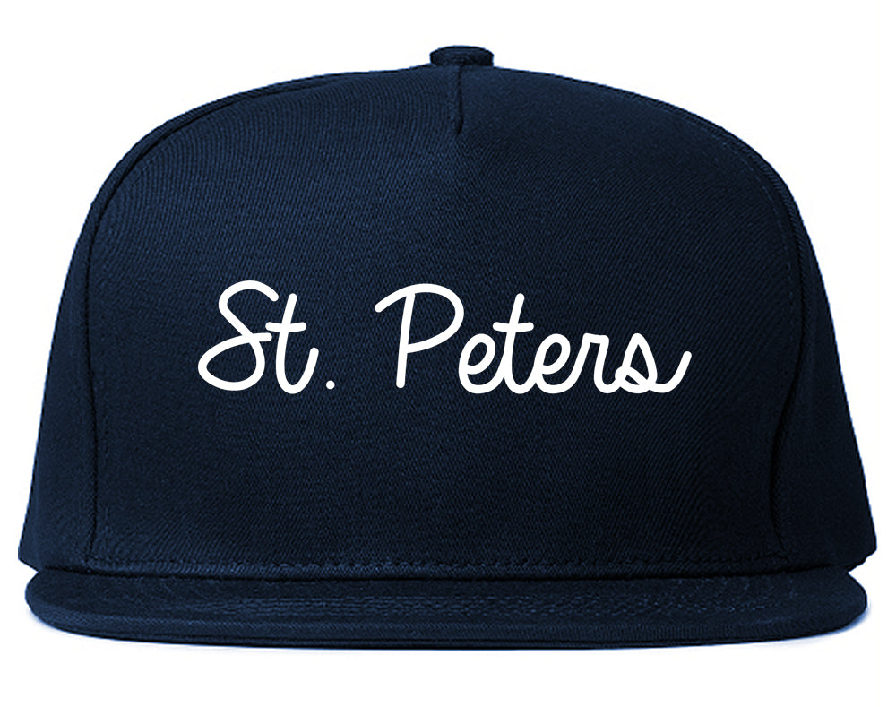 St. Peters Missouri MO Script Mens Snapback Hat Navy Blue