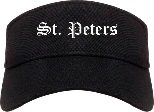 St. Peters Missouri MO Old English Mens Visor Cap Hat Black