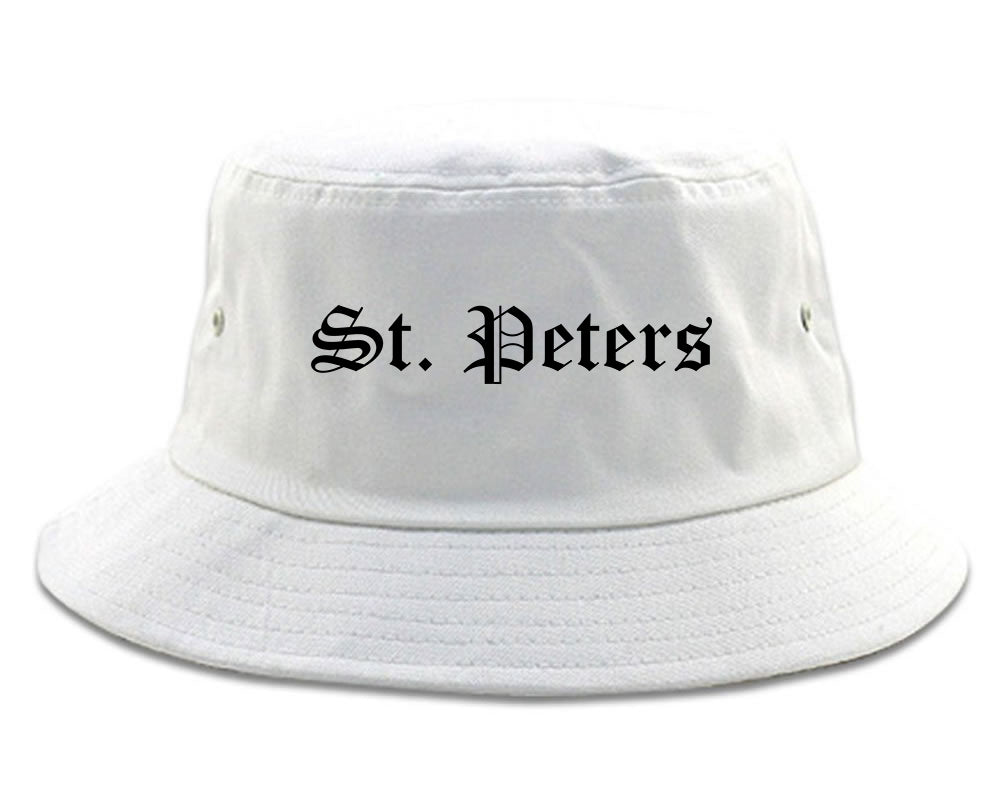 St. Peters Missouri MO Old English Mens Bucket Hat White