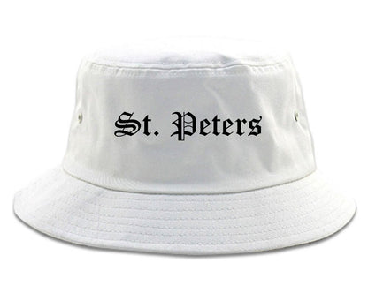 St. Peters Missouri MO Old English Mens Bucket Hat White