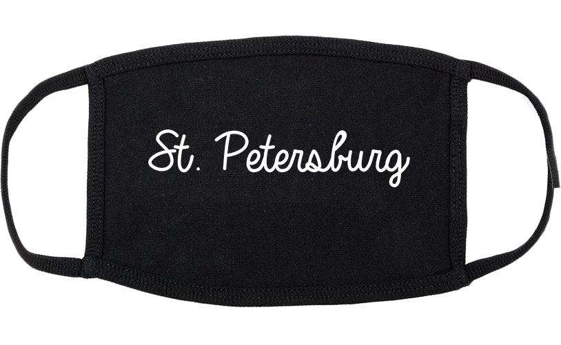 St. Petersburg Florida FL Script Cotton Face Mask Black