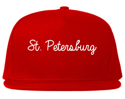St. Petersburg Florida FL Script Mens Snapback Hat Red