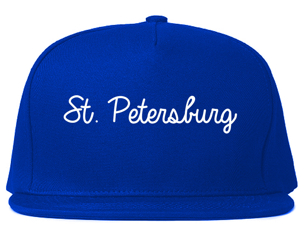 St. Petersburg Florida FL Script Mens Snapback Hat Royal Blue
