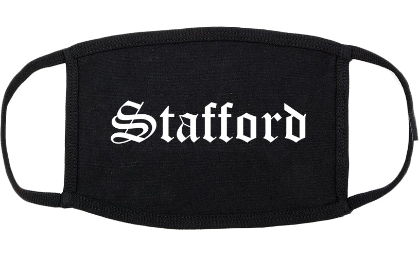 Stafford Texas TX Old English Cotton Face Mask Black