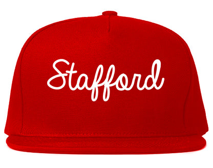 Stafford Texas TX Script Mens Snapback Hat Red