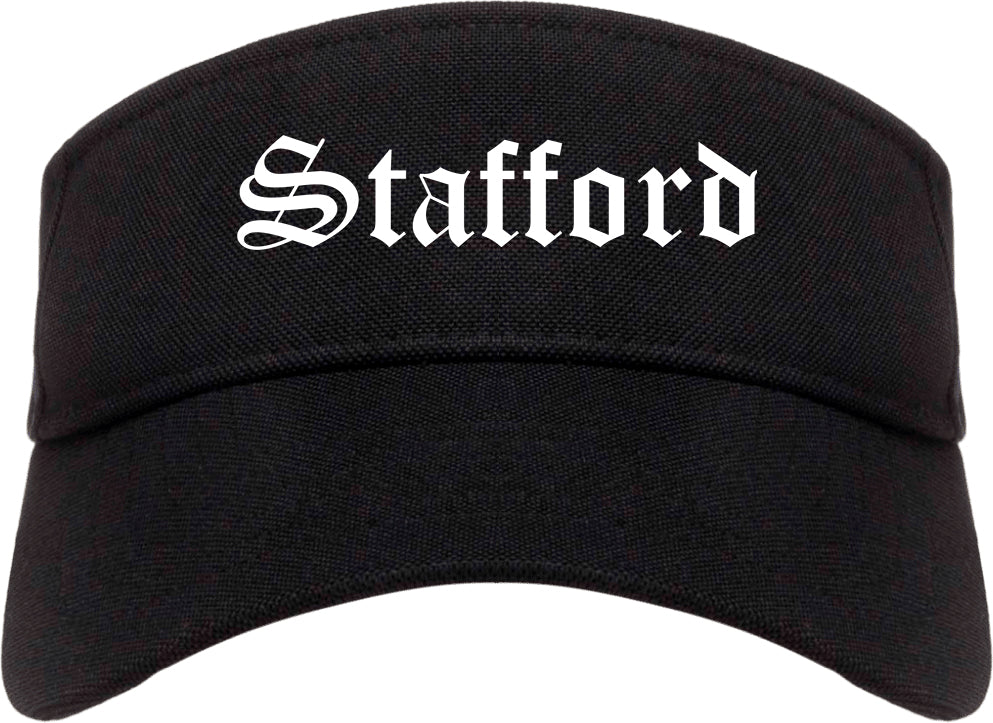 Stafford Texas TX Old English Mens Visor Cap Hat Black