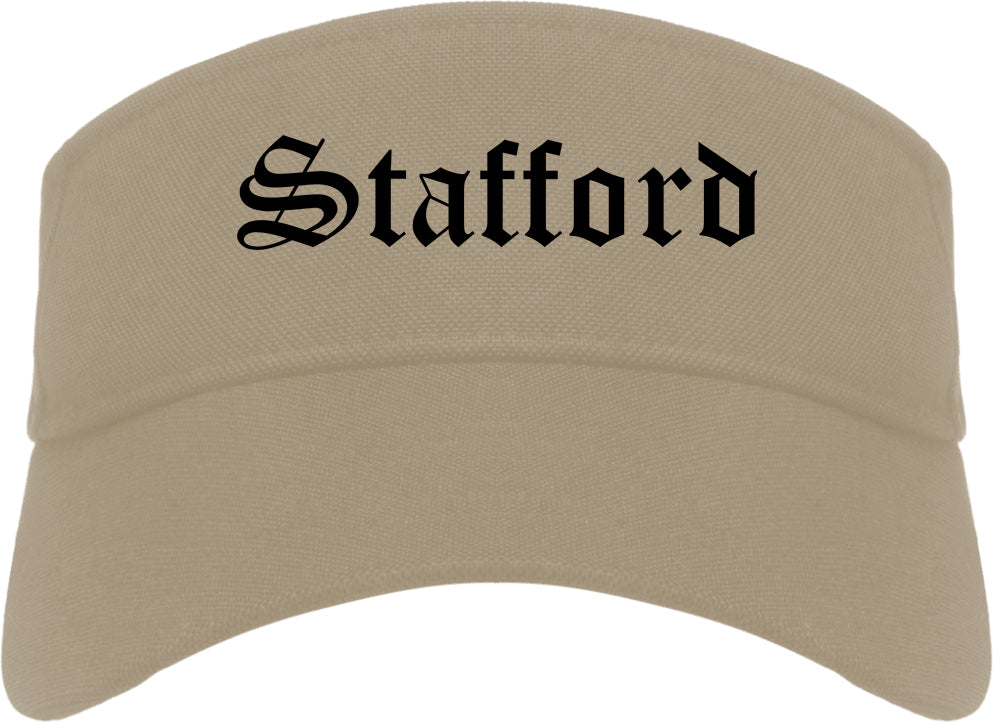 Stafford Texas TX Old English Mens Visor Cap Hat Khaki