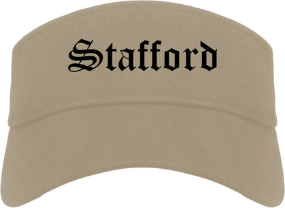 Stafford Texas TX Old English Mens Visor Cap Hat Khaki