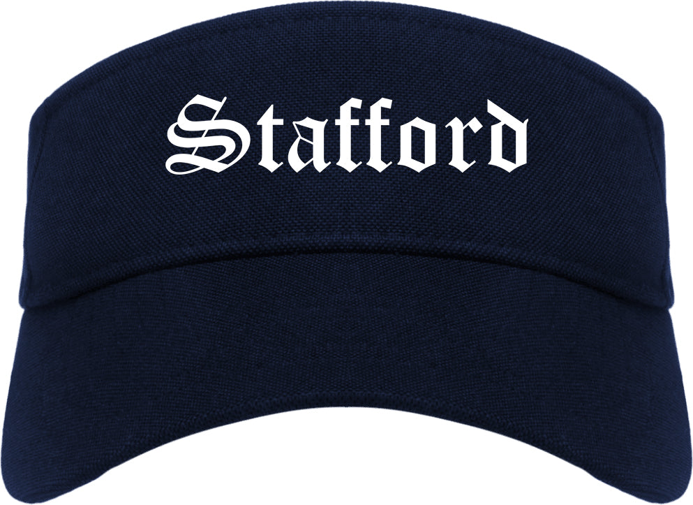 Stafford Texas TX Old English Mens Visor Cap Hat Navy Blue