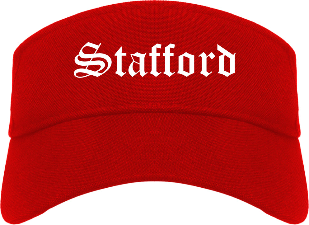 Stafford Texas TX Old English Mens Visor Cap Hat Red
