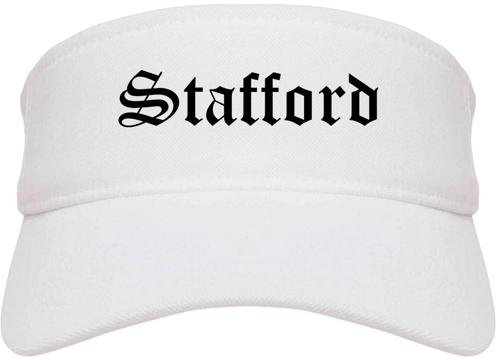 Stafford Texas TX Old English Mens Visor Cap Hat White