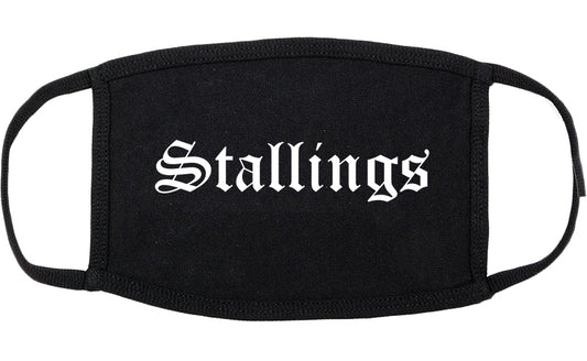 Stallings North Carolina NC Old English Cotton Face Mask Black
