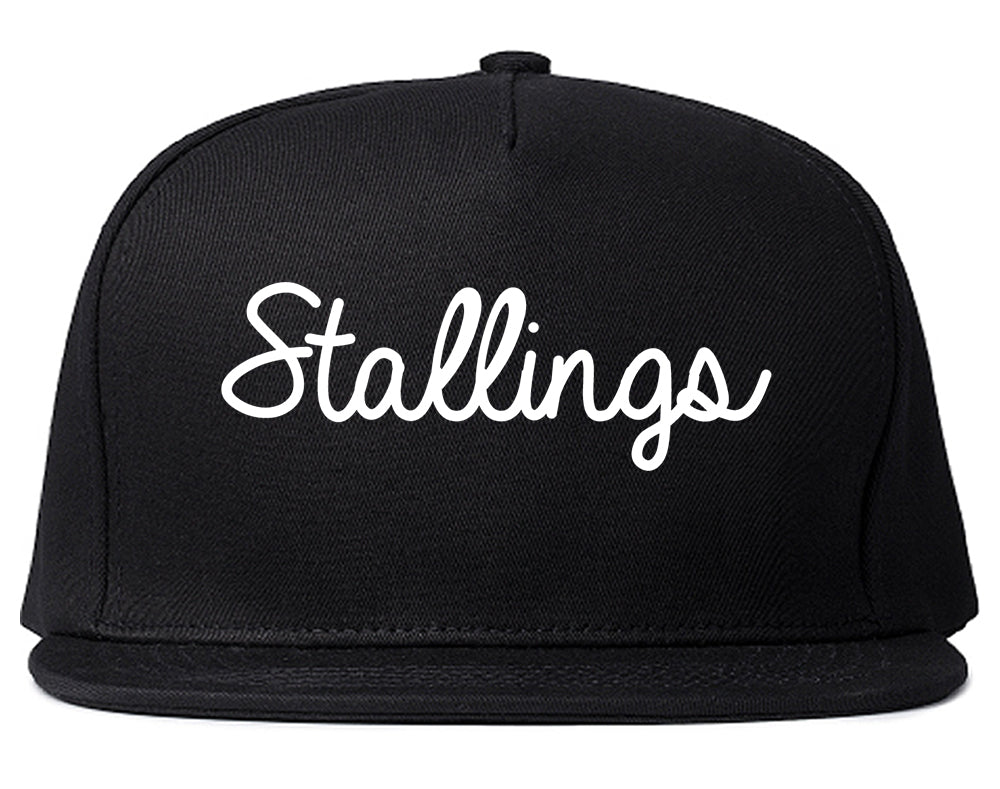 Stallings North Carolina NC Script Mens Snapback Hat Black