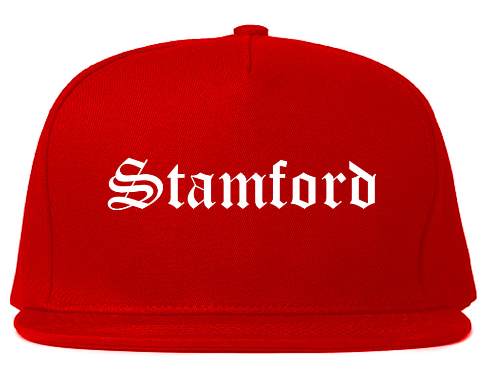 Stamford Connecticut CT Old English Mens Snapback Hat Red