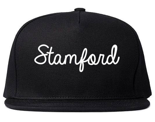 Stamford Connecticut CT Script Mens Snapback Hat Black